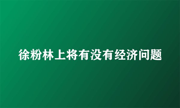 徐粉林上将有没有经济问题