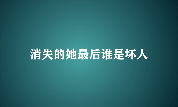 消失的她最后谁是坏人