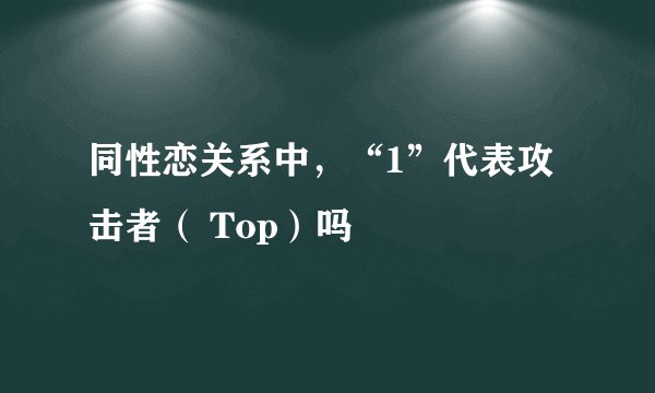 同性恋关系中，“1”代表攻击者（ Top）吗