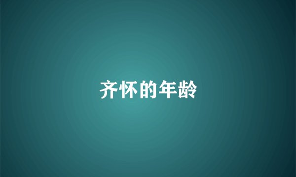 齐怀的年龄