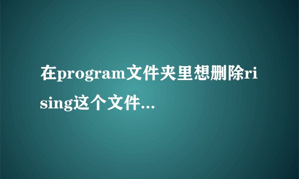 在program文件夹里想删除rising这个文件包就是删不掉,有什