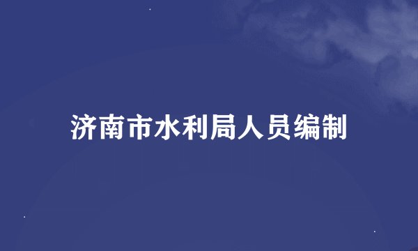 济南市水利局人员编制