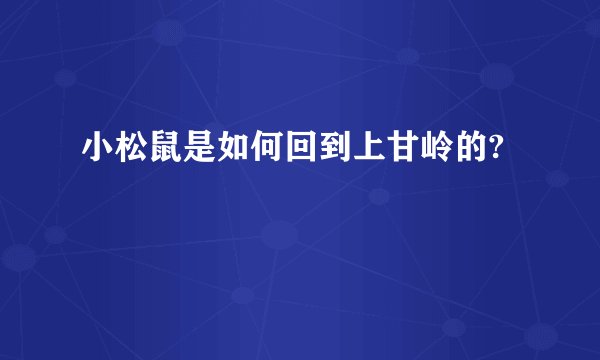 小松鼠是如何回到上甘岭的?