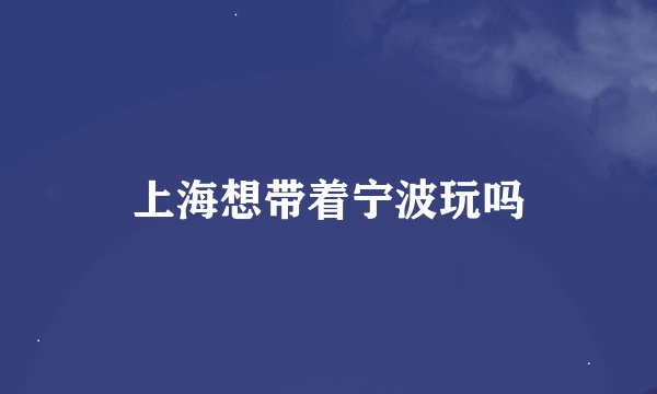 上海想带着宁波玩吗