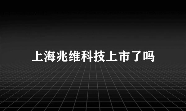 上海兆维科技上市了吗