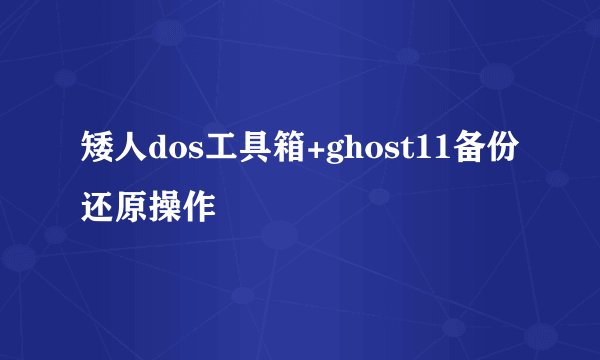 矮人dos工具箱+ghost11备份还原操作