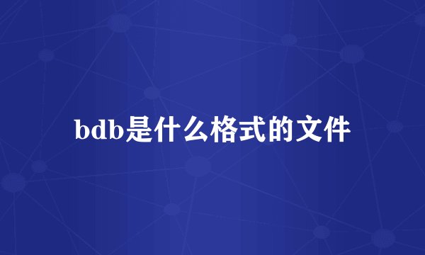 bdb是什么格式的文件