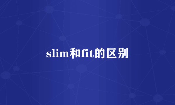 slim和fit的区别