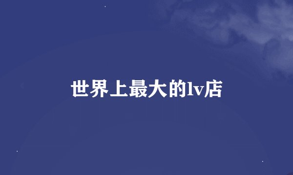 世界上最大的lv店