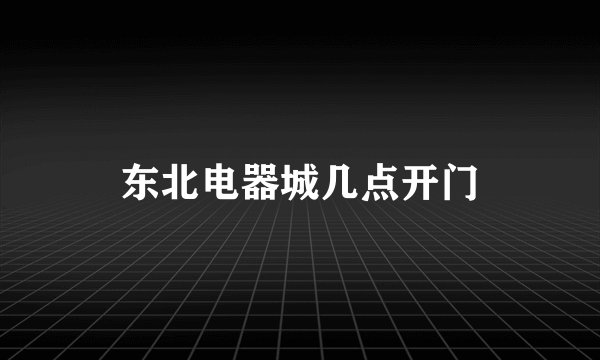 东北电器城几点开门