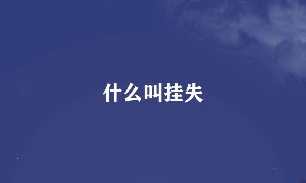 什么叫挂失