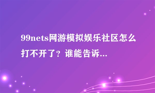 99nets网游模拟娱乐社区怎么打不开了？谁能告诉我？？？、