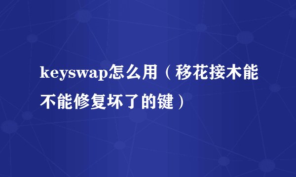 keyswap怎么用（移花接木能不能修复坏了的键）
