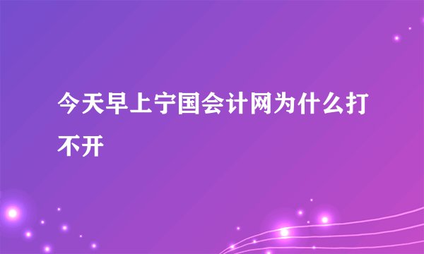 今天早上宁国会计网为什么打不开