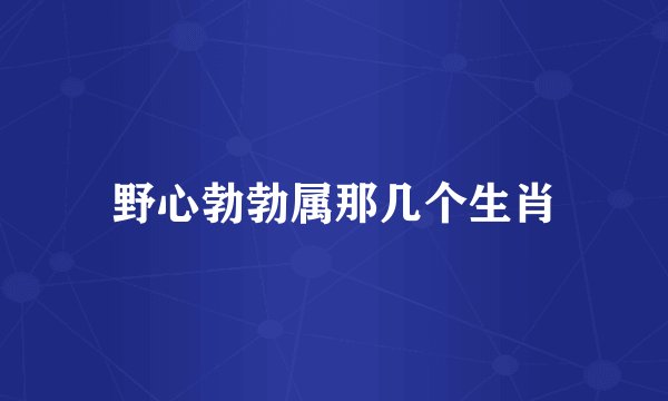 野心勃勃属那几个生肖
