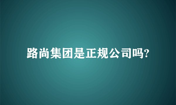 路尚集团是正规公司吗?