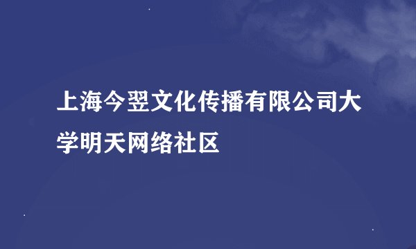 上海今翌文化传播有限公司大学明天网络社区