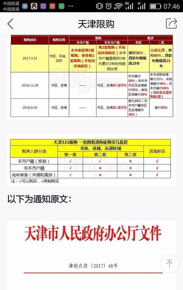 2017年04月1号天津购房政策，限购政策