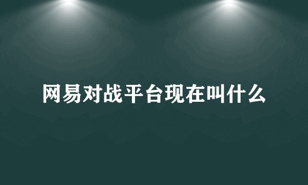 网易对战平台现在叫什么