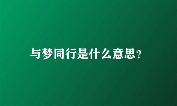 与梦同行是什么意思？