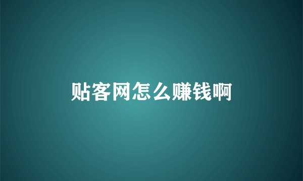 贴客网怎么赚钱啊