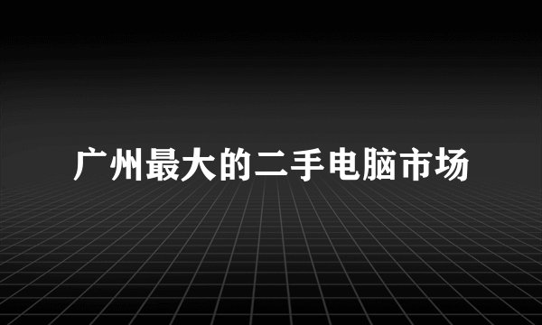 广州最大的二手电脑市场