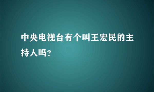 中央电视台有个叫王宏民的主持人吗？