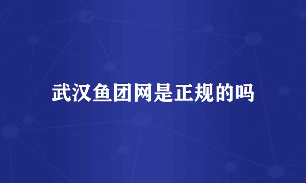 武汉鱼团网是正规的吗