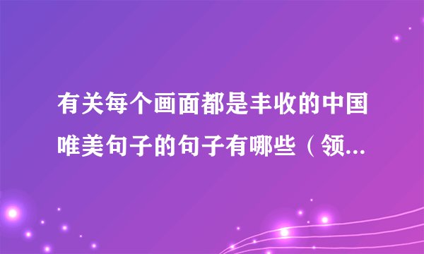 有关每个画面都是丰收的中国唯美句子的句子有哪些（领略中国农村美景）