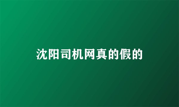 沈阳司机网真的假的