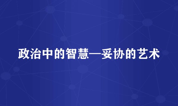政治中的智慧—妥协的艺术
