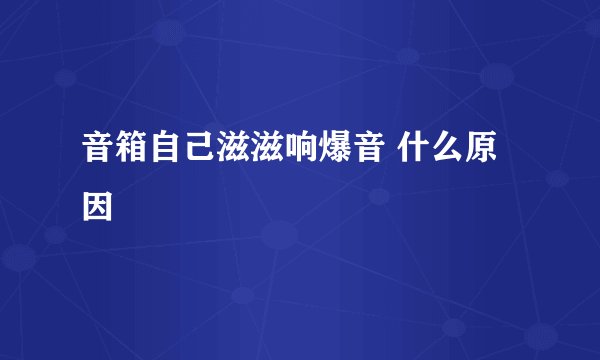 音箱自己滋滋响爆音 什么原因