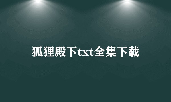 狐狸殿下txt全集下载
