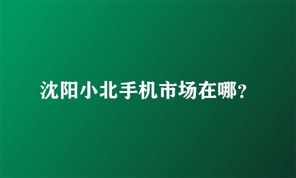 沈阳小北手机市场在哪？