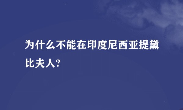 为什么不能在印度尼西亚提黛比夫人?