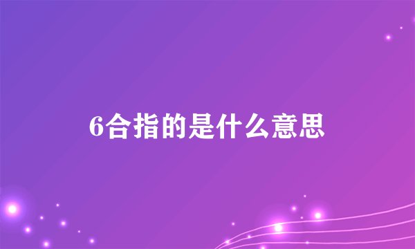 6合指的是什么意思