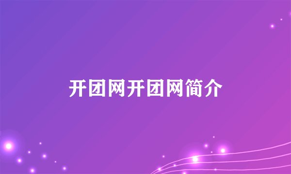 开团网开团网简介