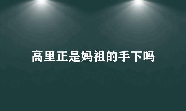 高里正是妈祖的手下吗