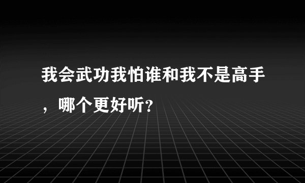 我会武功我怕谁和我不是高手，哪个更好听？