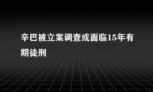 辛巴被立案调查或面临15年有期徒刑