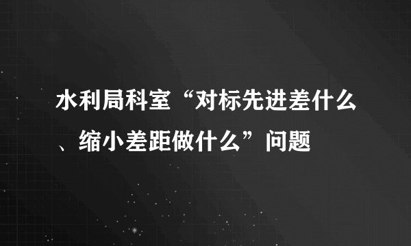 水利局科室“对标先进差什么、缩小差距做什么”问题