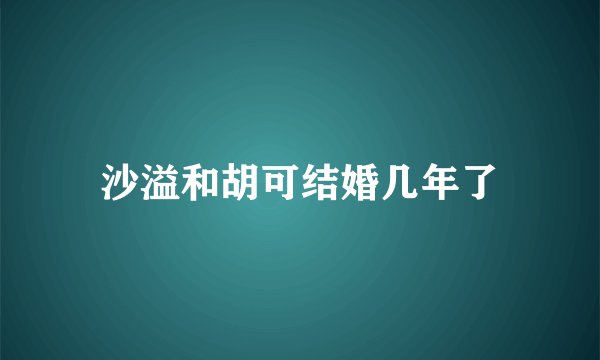 沙溢和胡可结婚几年了