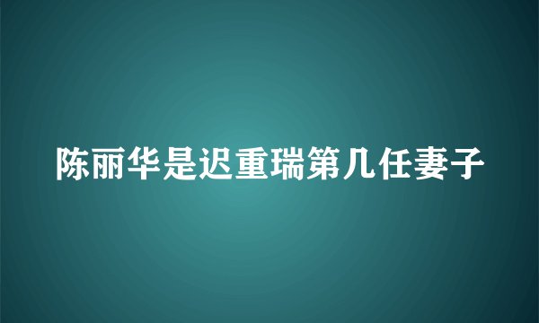 陈丽华是迟重瑞第几任妻子