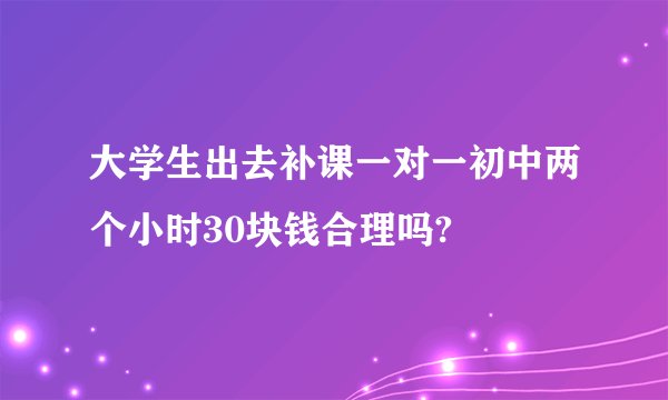 大学生出去补课一对一初中两个小时30块钱合理吗?