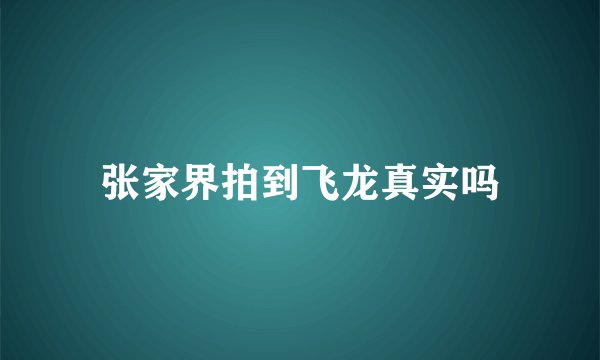 张家界拍到飞龙真实吗