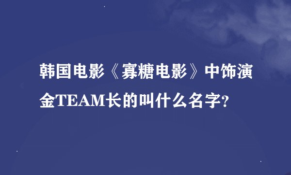 韩国电影《寡糖电影》中饰演金TEAM长的叫什么名字？