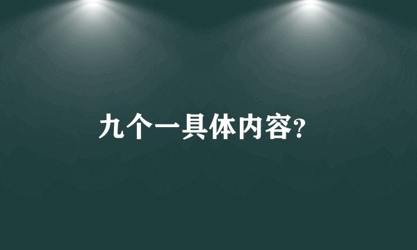 九个一具体内容？