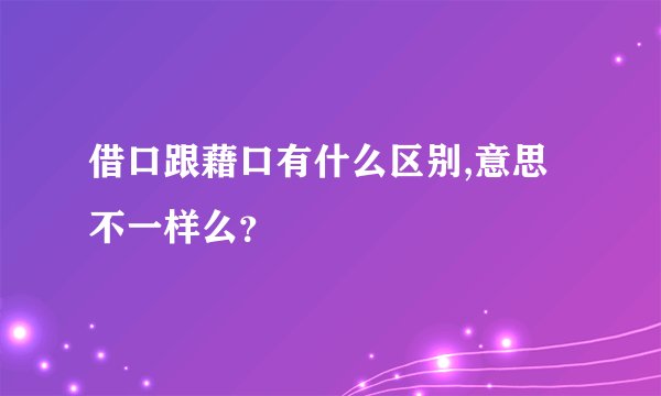 借口跟藉口有什么区别,意思不一样么？