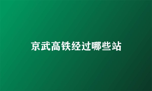 京武高铁经过哪些站