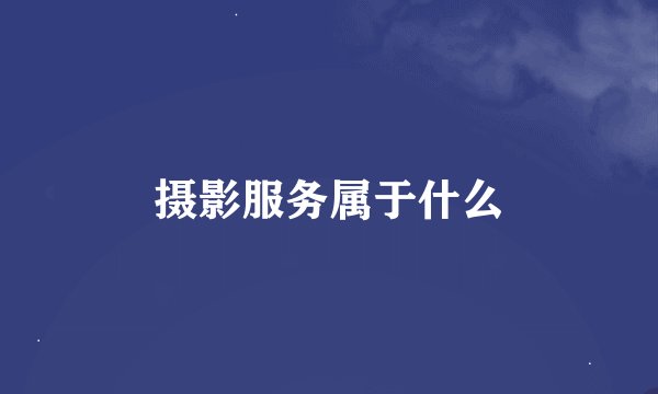 摄影服务属于什么